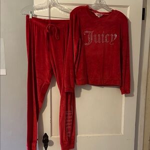 Juicy Couture Red Velour Pajamas, Size S